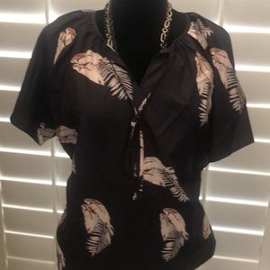 Satiny blouse, black